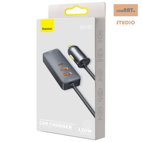 ŁAD SAM BASEUS SHARE TOGETHER 2xUSB 2xUSB-C 120W Z PRZEDŁUŻACZEM SZARA/GREY ŁAD SAM BASEUS SHARE TOGETHER 2xUSB 2xUSB-C 120W Z PRZEDŁUŻACZEM SZARA/GREY