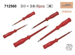 ŚRUBOKRĘTY WKRĘTAKI IZOLOWANE DO 1000V MAGNETYCZNE 3 PŁASKIE 3 KRZYŻAKOWE