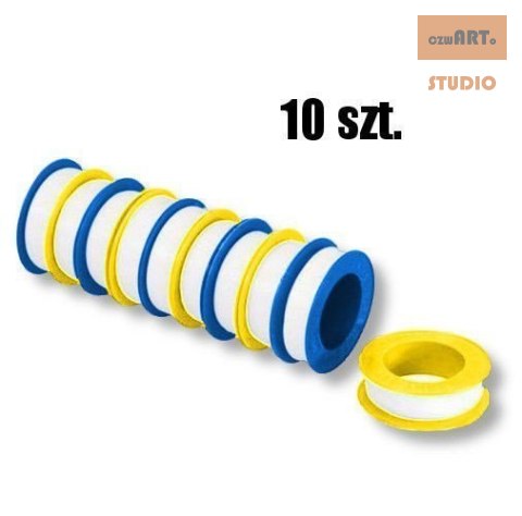 TAŚMA TEFLONOWA PTFE USZCZELNIAJĄCA 10 szt x 8 metrów TAŚMA TEFLONOWA PTFE USZCZELNIAJĄCA 10 szt x 8 metrów
