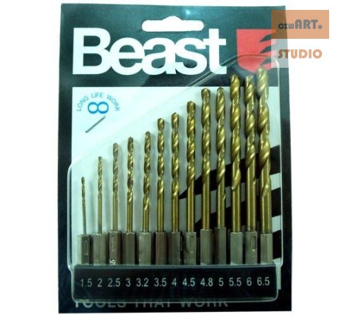 WIERTŁA DO METALU 1,5-6,5 HSS TYTAN HEX BITY 13SZT WIERTŁA DO METALU 1,5-6,5 HSS TYTAN HEX BITY 13SZT