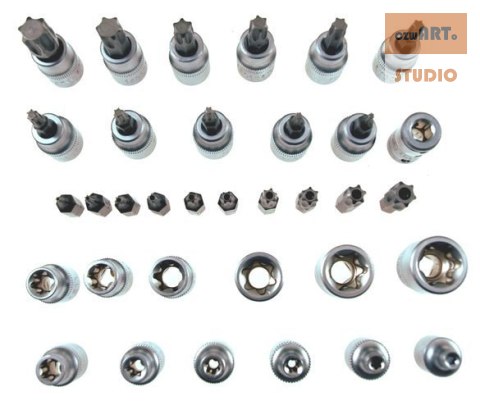 Zestaw bitów i nasadek TORX, TORX BO, 34el Zestaw bitów i nasadek TORX, TORX BO, 34el