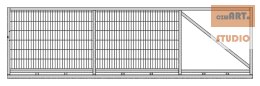 Brama przesuwna wypełniona panelem - 4,00 m - ocynkowana