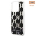 KARL LAGERFELD IPHONE 14 PRO LIQUID GLITTER MONOGRAM KLHCP14LLMNMK BLACK