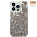 KARL LAGERFELD IPHONE 14 PRO LIQUID GLITTER MONOGRAM KLHCP14LLMNMS SILVER