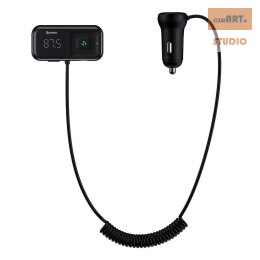 ŁAD SAM BASEUS +TRANSMITER FM T-TYPED S-16 BT 5.0 2xUSB MICRO SD 3A BLACK