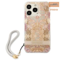 GUESS IPHONE 13 PRO MAX FLOWER STRAP GUHCP13XHFLSD ZŁOTY/GOLD