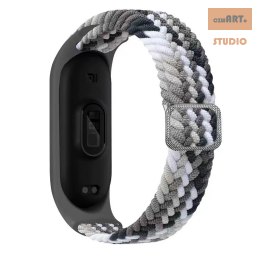 Opaska pleciona Smart Band M3/M4/M5/M6 COLORFUL BLACK / CZARNO-BIAŁY