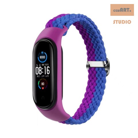 Opaska pleciona Smart Band M3/M4/M5/M6 PURPLE-BLUE / FIOLETOWO-NIEBIESKI