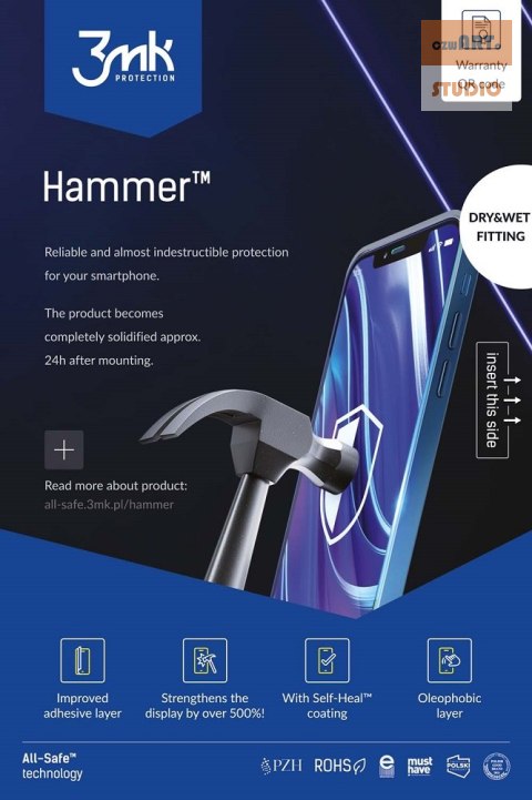 3MK AIO HAMMER PHONE 5szt DRY-WET