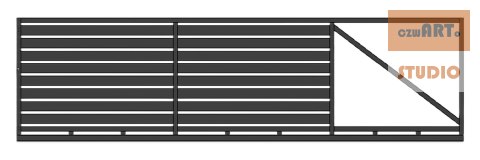 Brama przesuwna WALL 120 - 3,00 m - antracyt , brązowa , czarna , szara , zielona