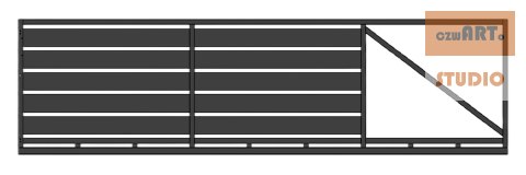 Brama przesuwna WALL 200 - 3,00 m - antracyt , brązowa , czarna , szara , zielona