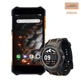 ZESTAW SMARTFON HAMMER IRON 3 LTE ORANGE /POMARAŃCZOWY + HAMMER WATCH PLUS