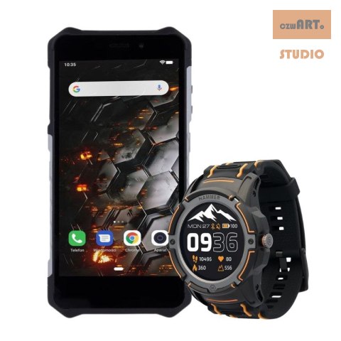 ZESTAW SMARTFON HAMMER IRON 3 LTE SILVER /SREBRNY + HAMMER WATCH PLUS