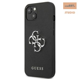 GUESS IPHONE 13 MINI SAFFIANO METAL LOGO GUHCP13SSA4GSBK CZARNY/BLACK