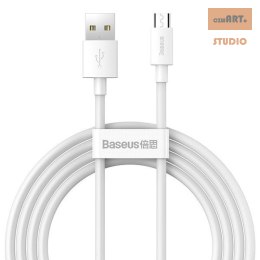 KABEL BASEUS SIMPLE WISDOM CABLE KIT PD USB-MICRO USB 2.1A (2PCS/SET) 1.5M WHITE