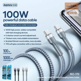 KABEL REMAX JANY SES TYPE-C TO TYPE-C CZARNY RC-172 FAST CHARGE 100W 1M