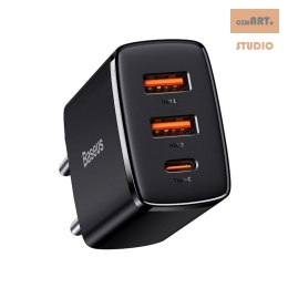 ŁAD SIEC BASEUS COMPACT QC 2xUSB/USB-C PD 3A 30W CZARNA/BLACK