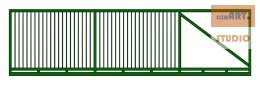 Brama przesuwna P20 - 5,00 m - antracyt , brązowa , czarna , szara , zielona