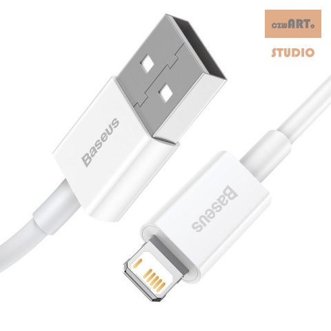 KABEL BASEUS SUPERIOR SERIES 2.4A 1M USB/LIGHTNING WHITE KABEL BASEUS SUPERIOR SERIES 2.4A 1M USB/LIGHTNING WHITE
