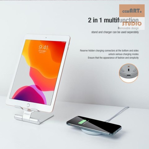 NILLKIN POWER HOLD MINI STAND 15W FAST WIRELESS CHARGER, GRAY / SZARY NILLKIN POWER HOLD MINI STAND 15W FAST WIRELESS CHARGER, GRAY / SZARY
