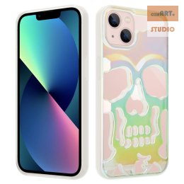 ETUI SKULL IPHONE 12 / 12 PRO, HOLO WHITE / BIAŁY