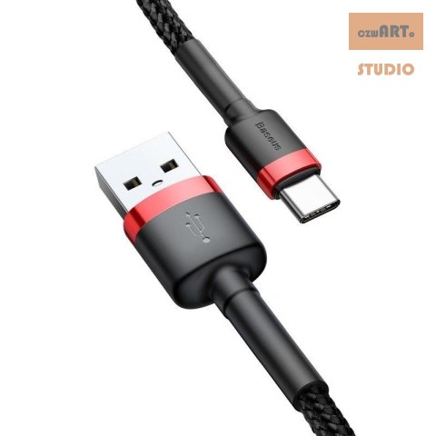 KABEL BASEUS CAFULE USB/USB-C 2A 3M RED/BLACK KABEL BASEUS CAFULE USB/USB-C 2A 3M RED/BLACK
