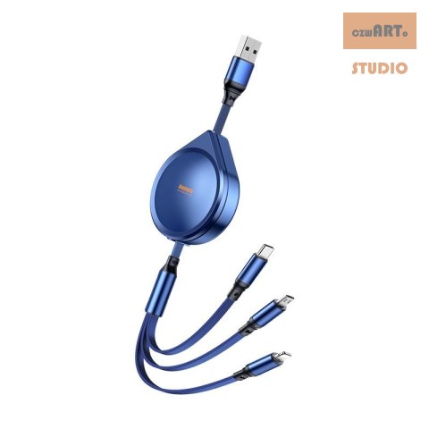 KABEL REMAX DRIP SERIES 15W 3IN1 USB-C/MICRO/LIGHTNING RC-C018 BLUE