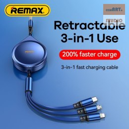 KABEL REMAX DRIP SERIES 15W 3IN1 USB-C/MICRO/LIGHTNING RC-C018 BLUE