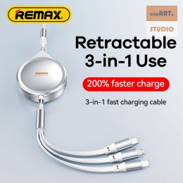 KABEL REMAX DRIP SERIES 15W 3IN1 USB-C/MICRO/LIGHTNING RC-C018 SILVER
