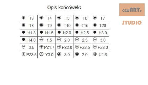 ŚRUBOKRĘT WKRĘTAK PRECYZYJNY 31 ELEMENTÓW ŚRUBOKRĘT WKRĘTAK PRECYZYJNY 31 ELEMENTÓW