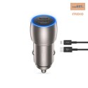 XO ŁAD SAM. CC51 QC 40W 2xUSB-C SZARA + Kabel USB-C/Lightning