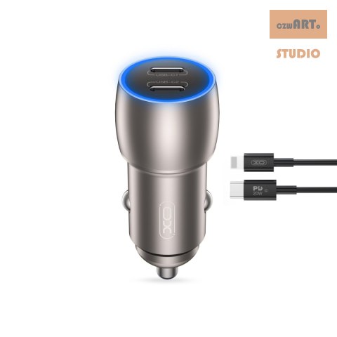 XO ŁAD SAM. CC51 QC 40W 2xUSB-C SZARA + Kabel USB-C/Lightning XO ŁAD SAM. CC51 QC 40W 2xUSB-C SZARA + Kabel USB-C/Lightning