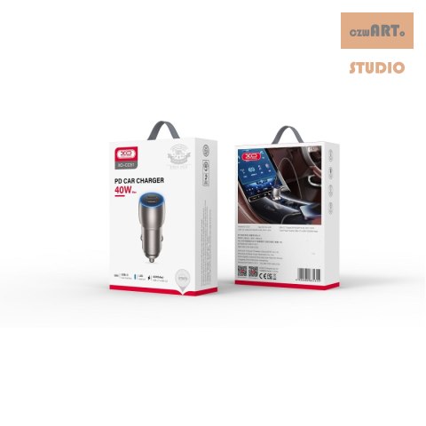XO ŁAD SAM. CC51 QC 40W 2xUSB-C SZARA + Kabel USB-C/Lightning XO ŁAD SAM. CC51 QC 40W 2xUSB-C SZARA + Kabel USB-C/Lightning