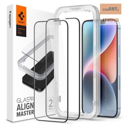 SPIGEN GLAS FC ALM IPHONE 13/13 PRO/14 2-PACK BLACK