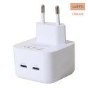 ŁADOWARKA SIECIOWA MX THUNDER PD 35W, 2 x USB-C, WHITE / BIAŁY