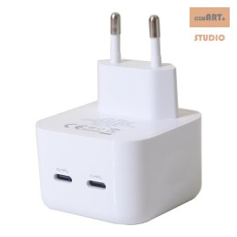 ŁADOWARKA SIECIOWA MX THUNDER PD 35W, 2 x USB-C, WHITE / BIAŁY