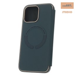 Etui Smart Gold Frame Mag do iPhone 11 Pro Max ciemnozielony