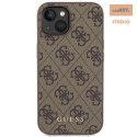 GUESS IPHONE 15 METAL GOLD LOGO GUHCP15SG4GFBR BRĄZOWY/BROWN