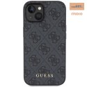 GUESS IPHONE 15 METAL GOLD LOGO GUHCP15SG4GFGR SZARY/GREY