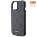 GUESS IPHONE 15 METAL GOLD LOGO GUHCP15SG4GFGR SZARY/GREY