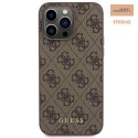 GUESS IPHONE 15 PRO MAX METAL GOLD LOGO GUHCP15XG4GFBR BRĄZOWY/BROWN