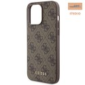 GUESS IPHONE 15 PRO MAX METAL GOLD LOGO GUHCP15XG4GFBR BRĄZOWY/BROWN