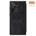 Nillkin Qin Pro Leather Case Samsung S22 Ultra, BLACK / CZARNY