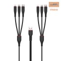 XO KABEL NB196 6w1 USB-C/LIGHTNIGN/MICRO czarny 1,2m + 2,5m