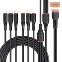 XO KABEL NB196 6w1 USB-C/LIGHTNIGN/MICRO czarny 1,2m + 2,5m