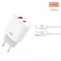 XO ŁAD SIEC CE12 PD QC 3.0 20W BIAŁA + KABEL USB-C/LIGHTNING