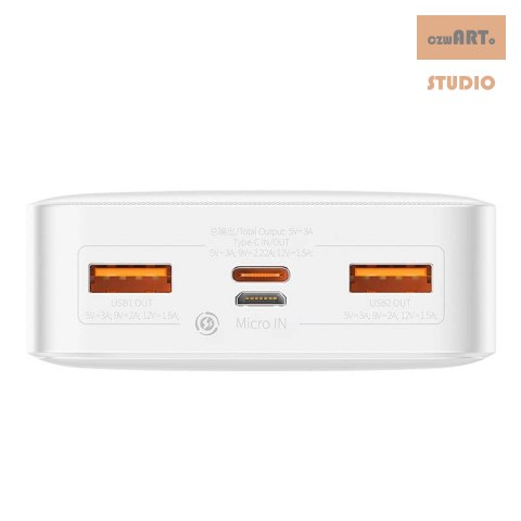 POWERBANK BASEUS BIPOW 20000mAh 2XUSB USB-C 20W WHITE POWERBANK BASEUS BIPOW 20000mAh 2XUSB USB-C 20W WHITE