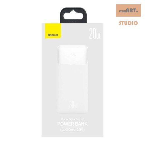POWERBANK BASEUS BIPOW 20000mAh 2XUSB USB-C 20W WHITE POWERBANK BASEUS BIPOW 20000mAh 2XUSB USB-C 20W WHITE