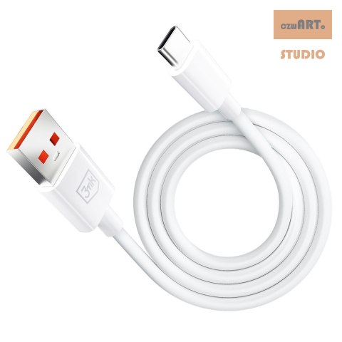 3MK KABEL HYPER USB/TYPE-C 1,2m 5A biały 3MK KABEL HYPER USB/TYPE-C 1,2m 5A biały
