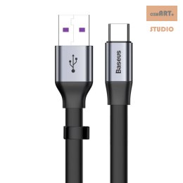 KABEL BASEUS SIMPLE USB/USB-C 5A 40W QC 3.0 23 CM PŁASKI SZARY